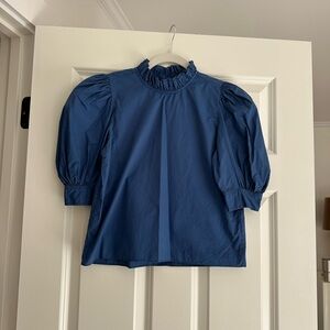 Hunter Bell Short Sleeved Blue Blouse